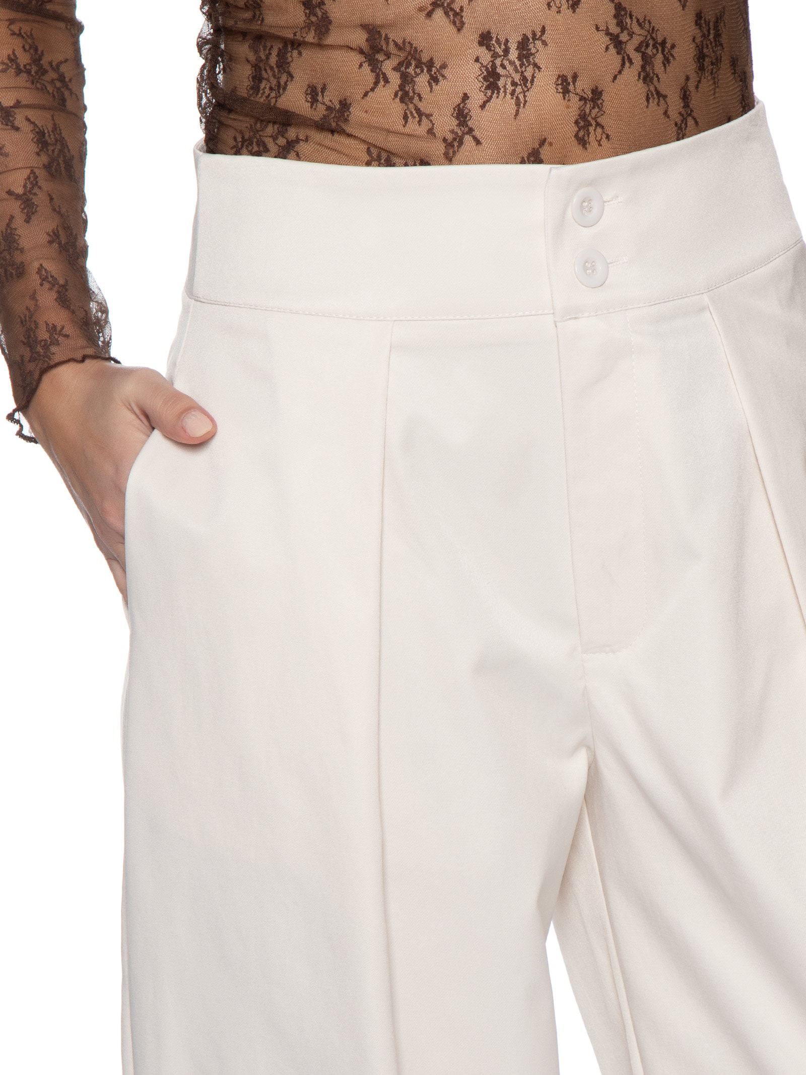 Calça Feminina De Alfaiataria Balloon Bege Market 33