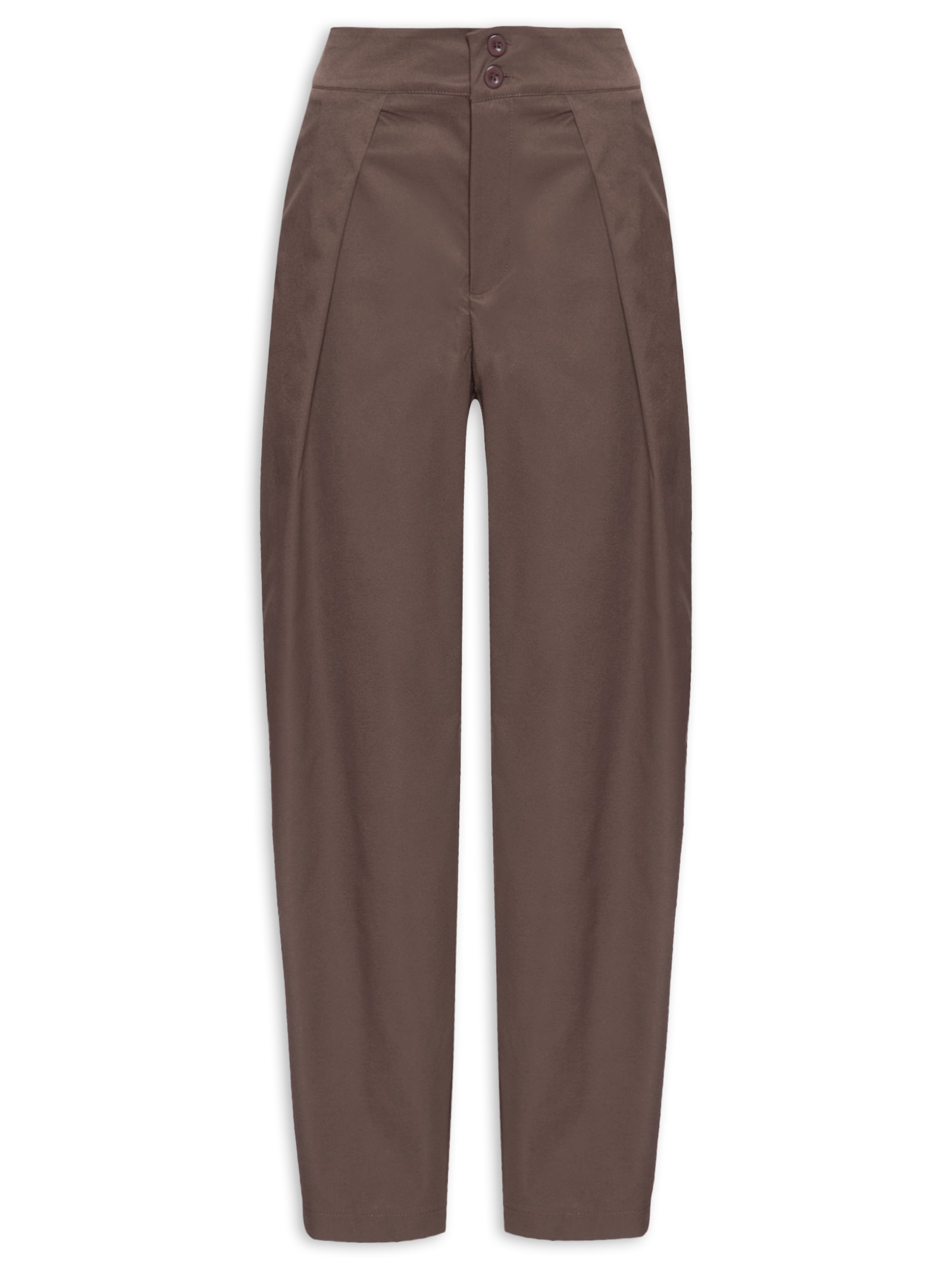 Calça Feminina De Alfaiataria Balloon Marrom Market 33