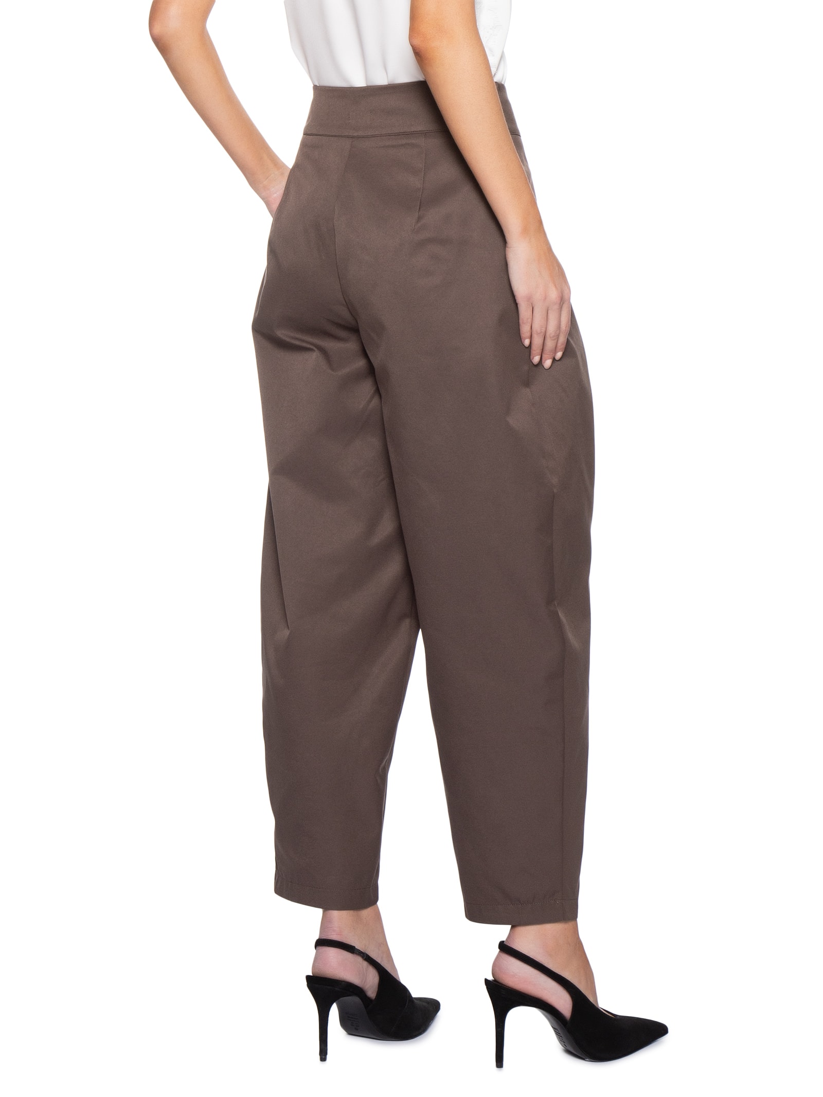 Calça Feminina De Alfaiataria Balloon Marrom Market 33
