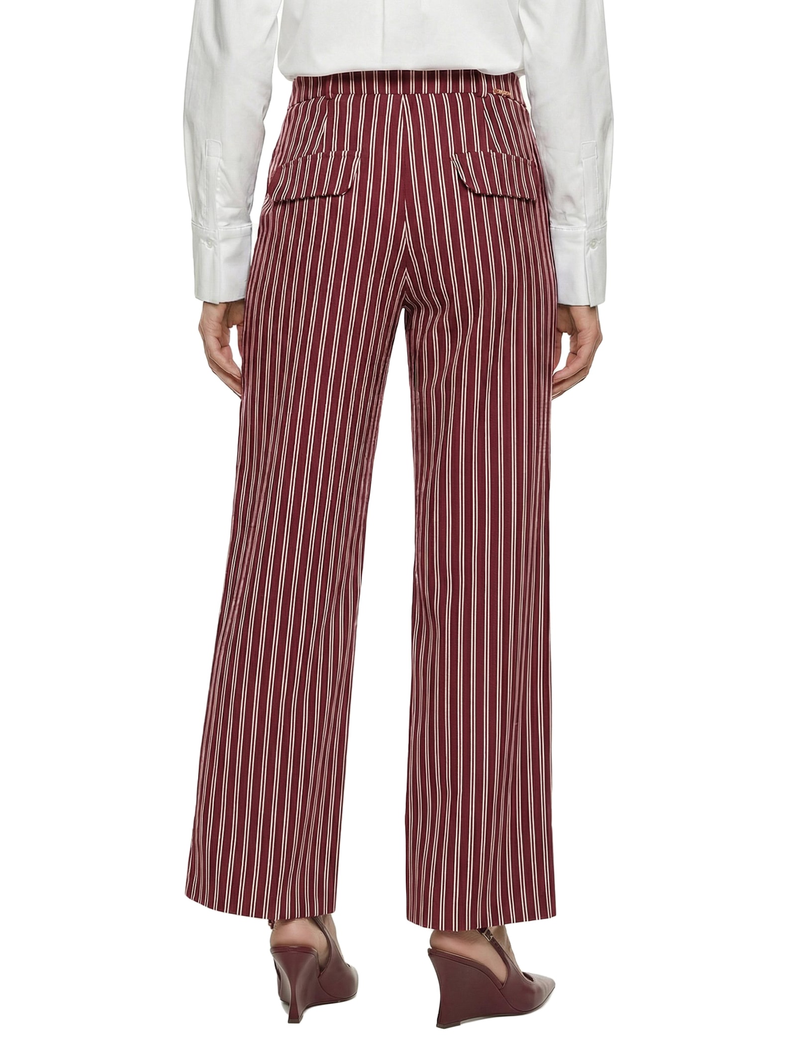 Calça Feminina De Alfaiataria Estampada Vermelho Lança Perfume