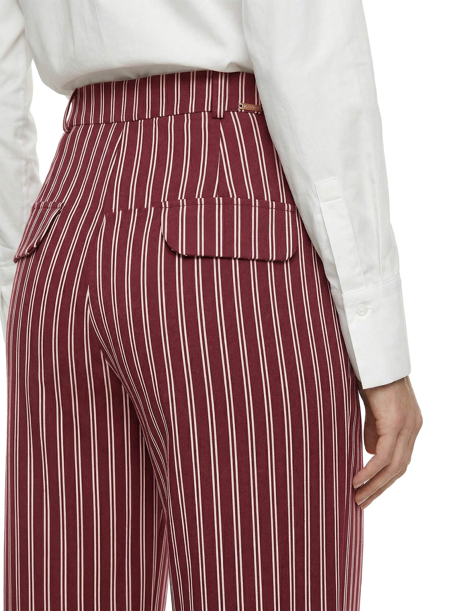 Calça Feminina De Alfaiataria Estampada Vermelho Lança Perfume