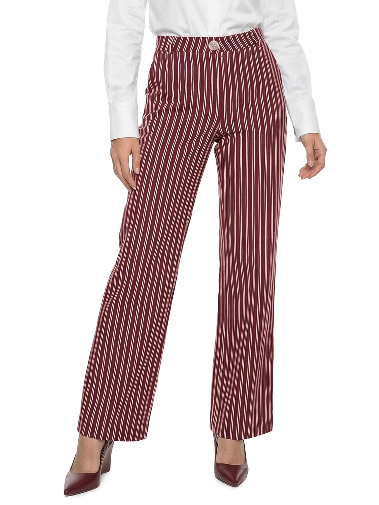 Calça Feminina De Alfaiataria Estampada Vermelho Lança Perfume