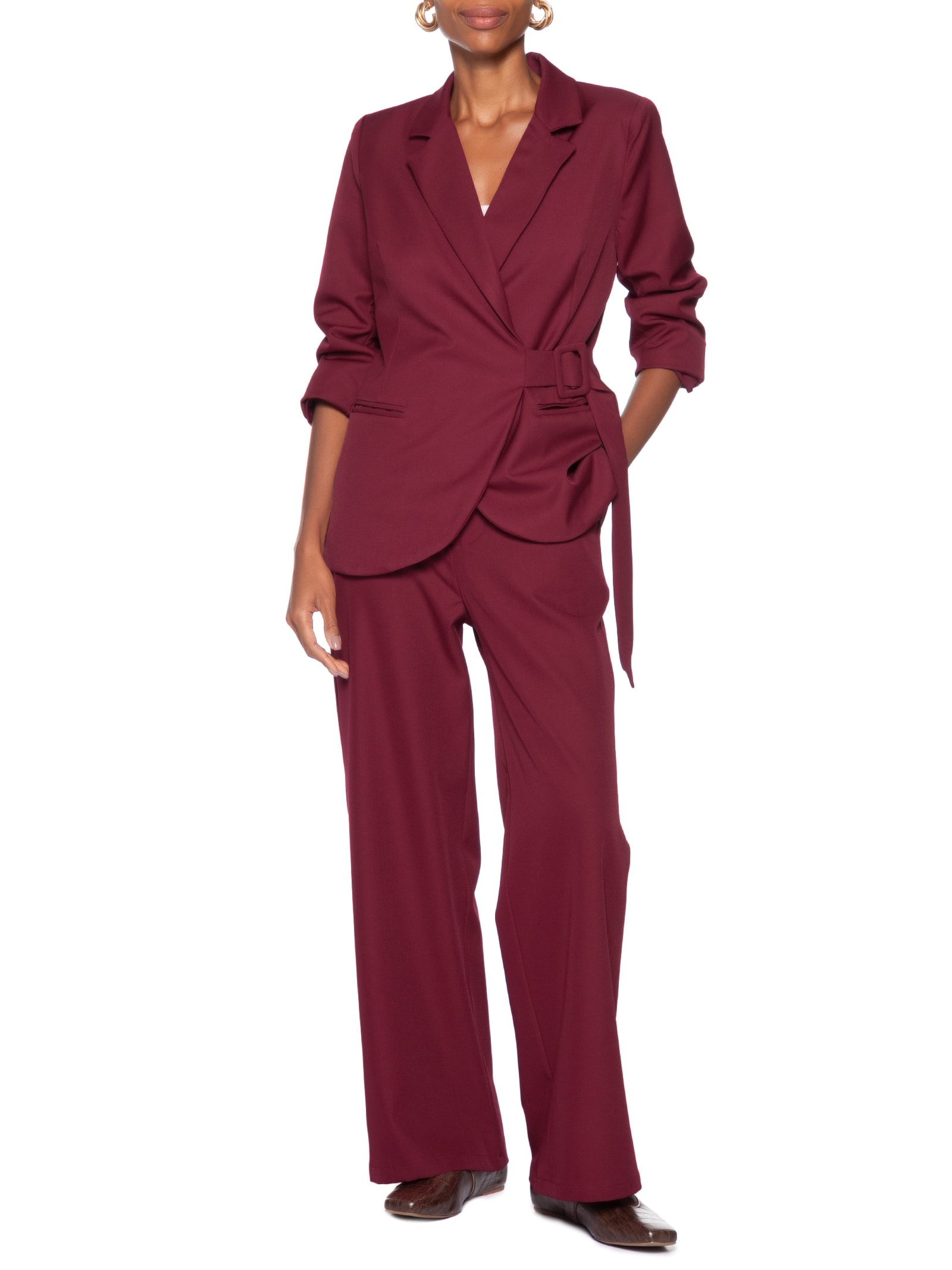 Calça Feminina  de Alfaiataria Vermelho Basiq