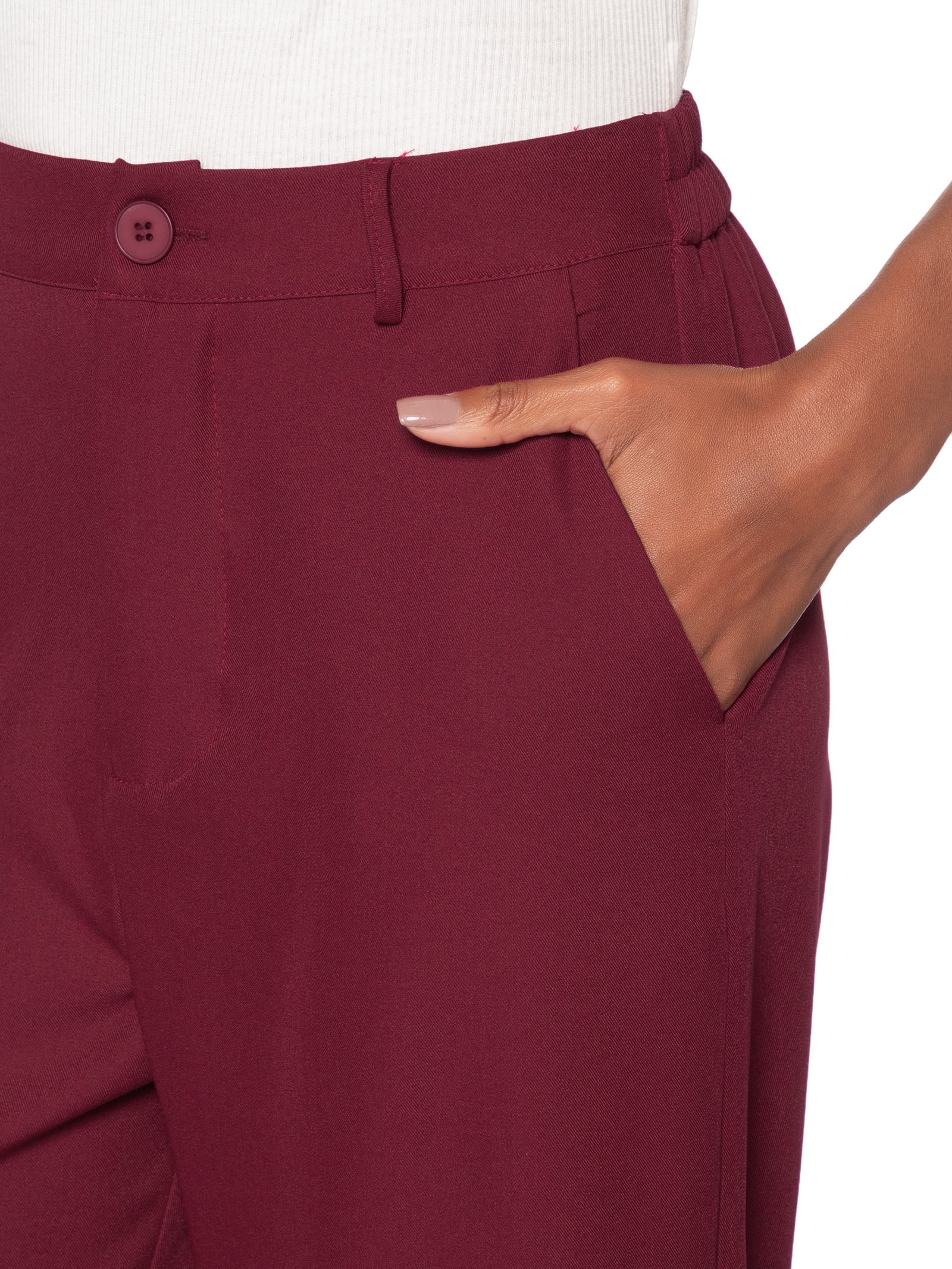 Calça Feminina  de Alfaiataria – Vermelho Basiq