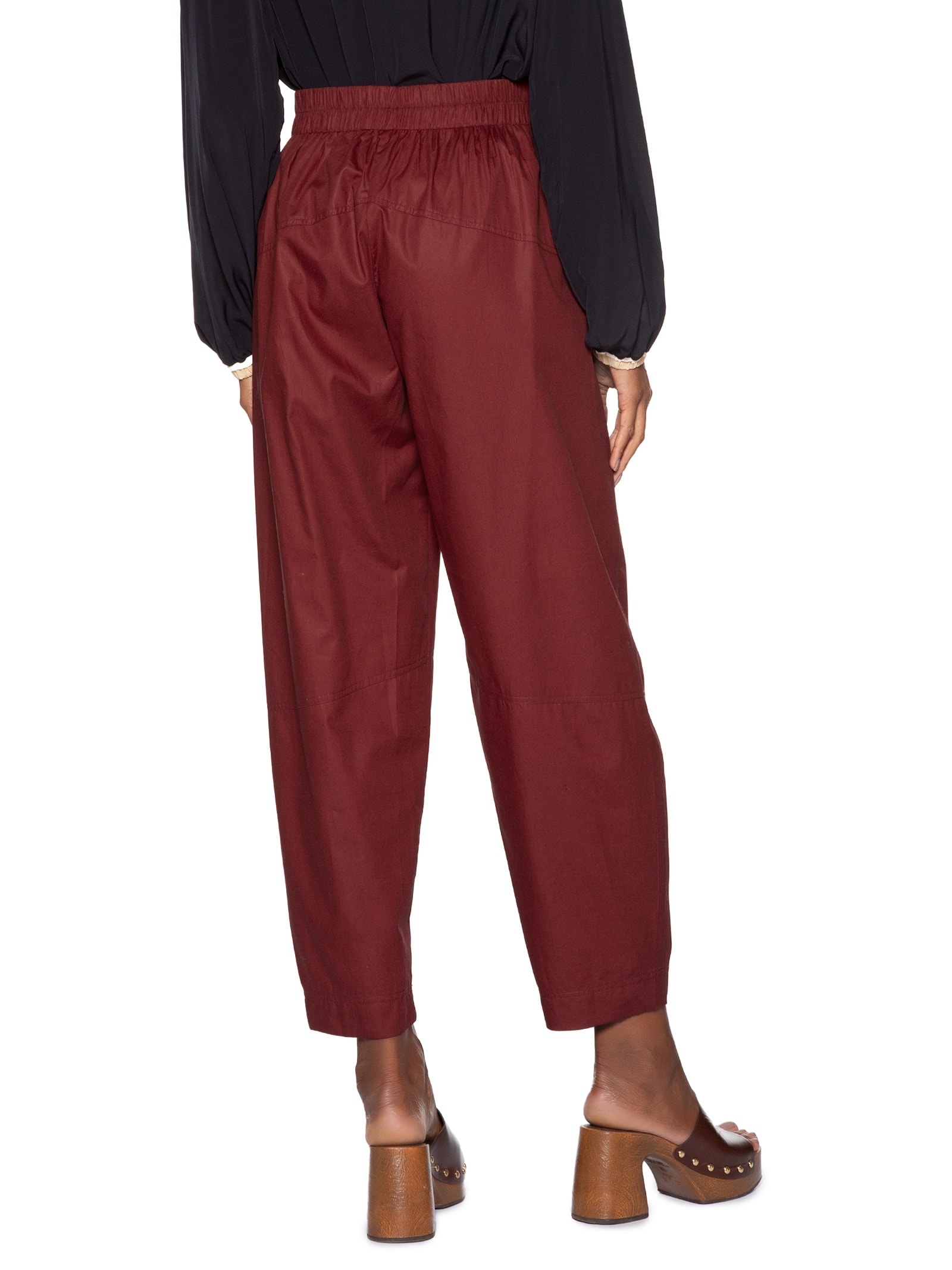 Calça Feminina De Algodão Recortes Vermelho Animale