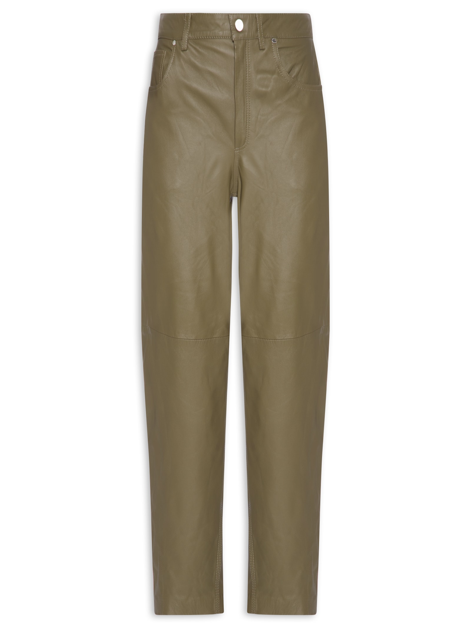 Calça Feminina De Couro Basic Color Verde Animale