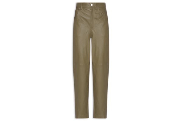 Calça Feminina De Couro Basic Color - Verde