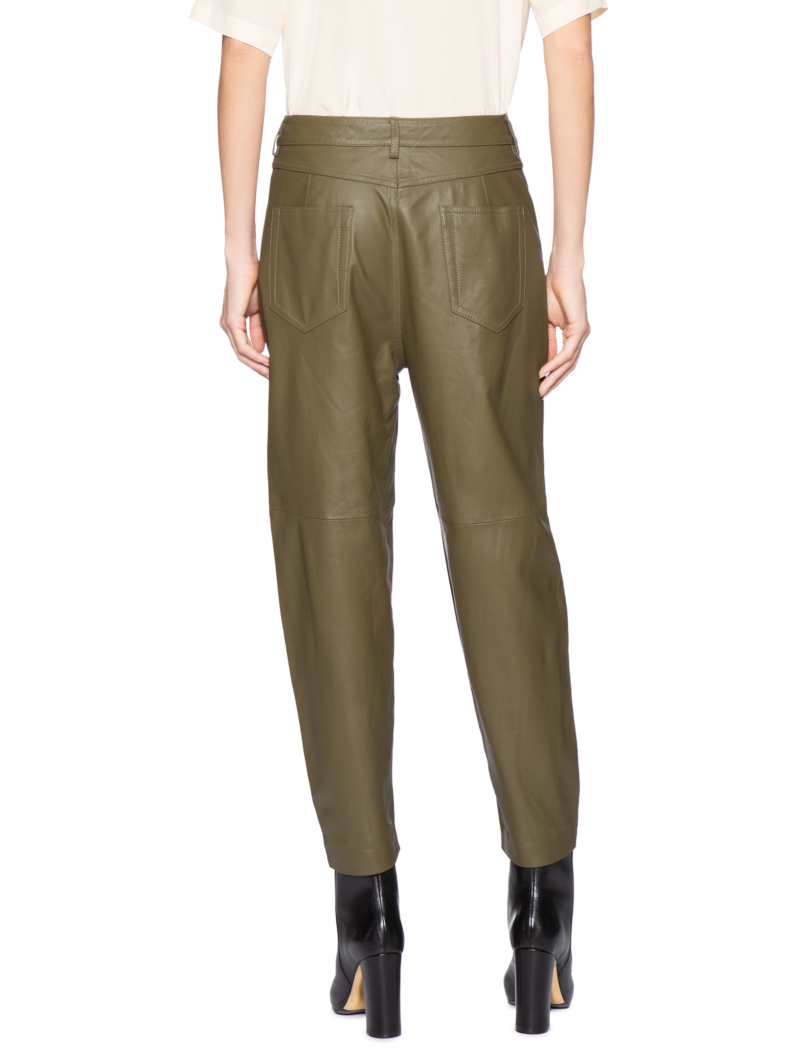 Calça Feminina De Couro Basic Color Verde Animale