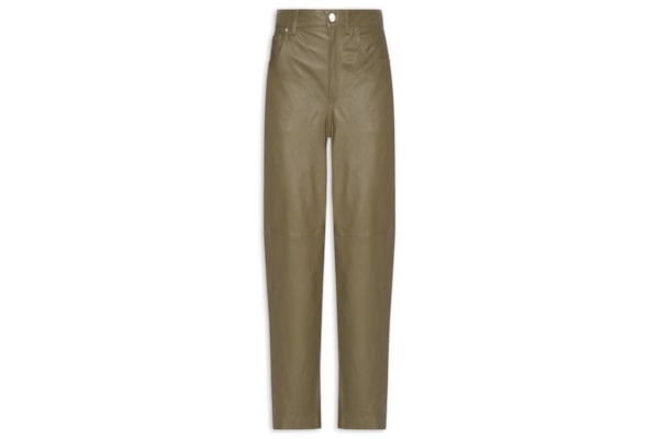 Calça Feminina De Couro Basic Color - Verde
