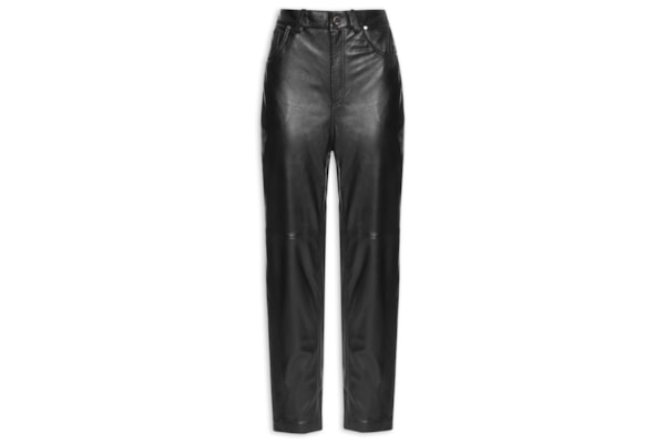 Calça Feminina De Couro Basic - Preto