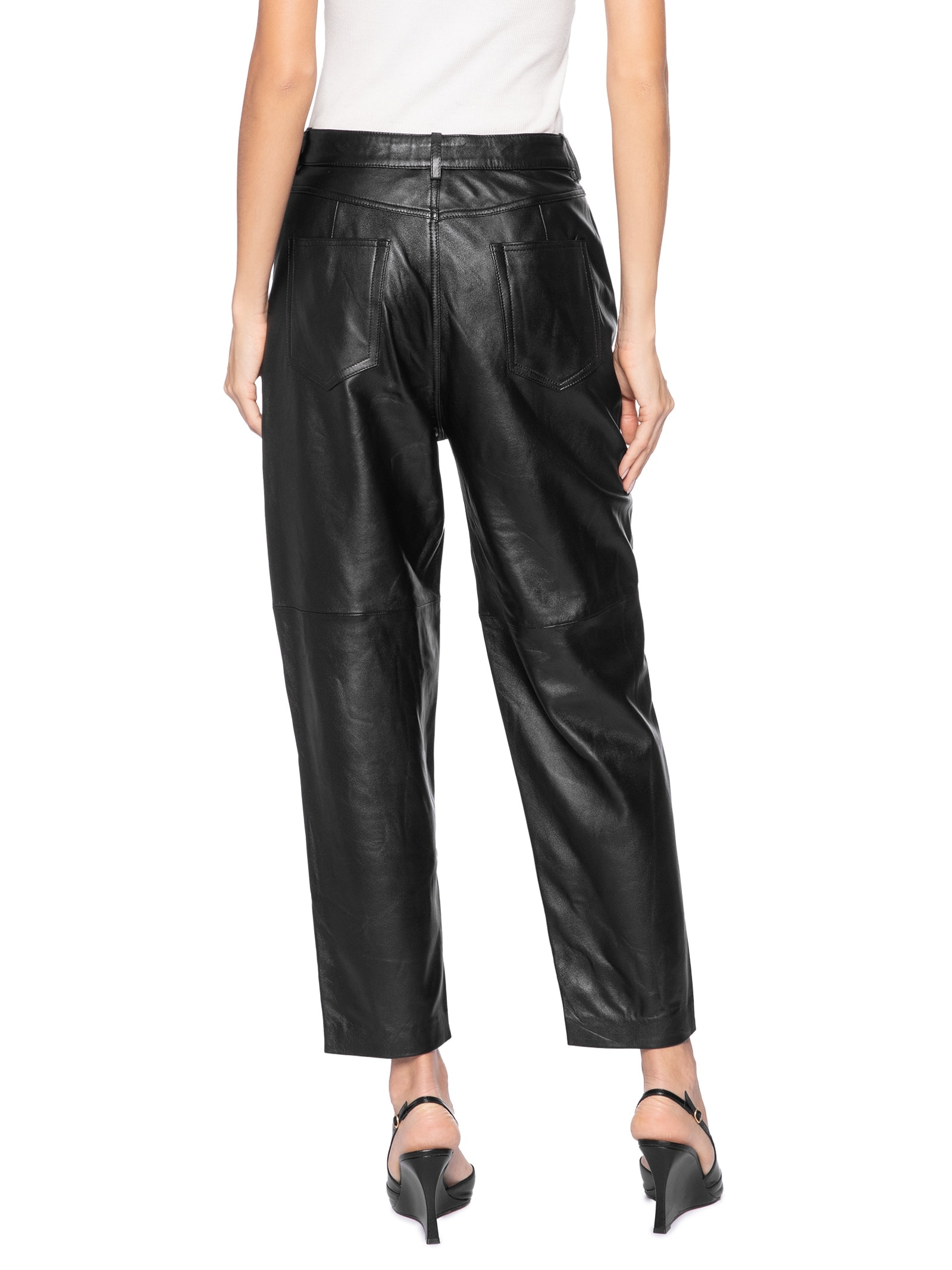 Calça Feminina De Couro Basic Preto Animale