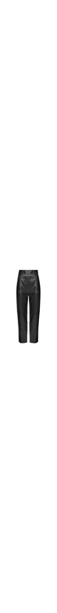 Calça Feminina De Couro Cintura Marcada - Preto