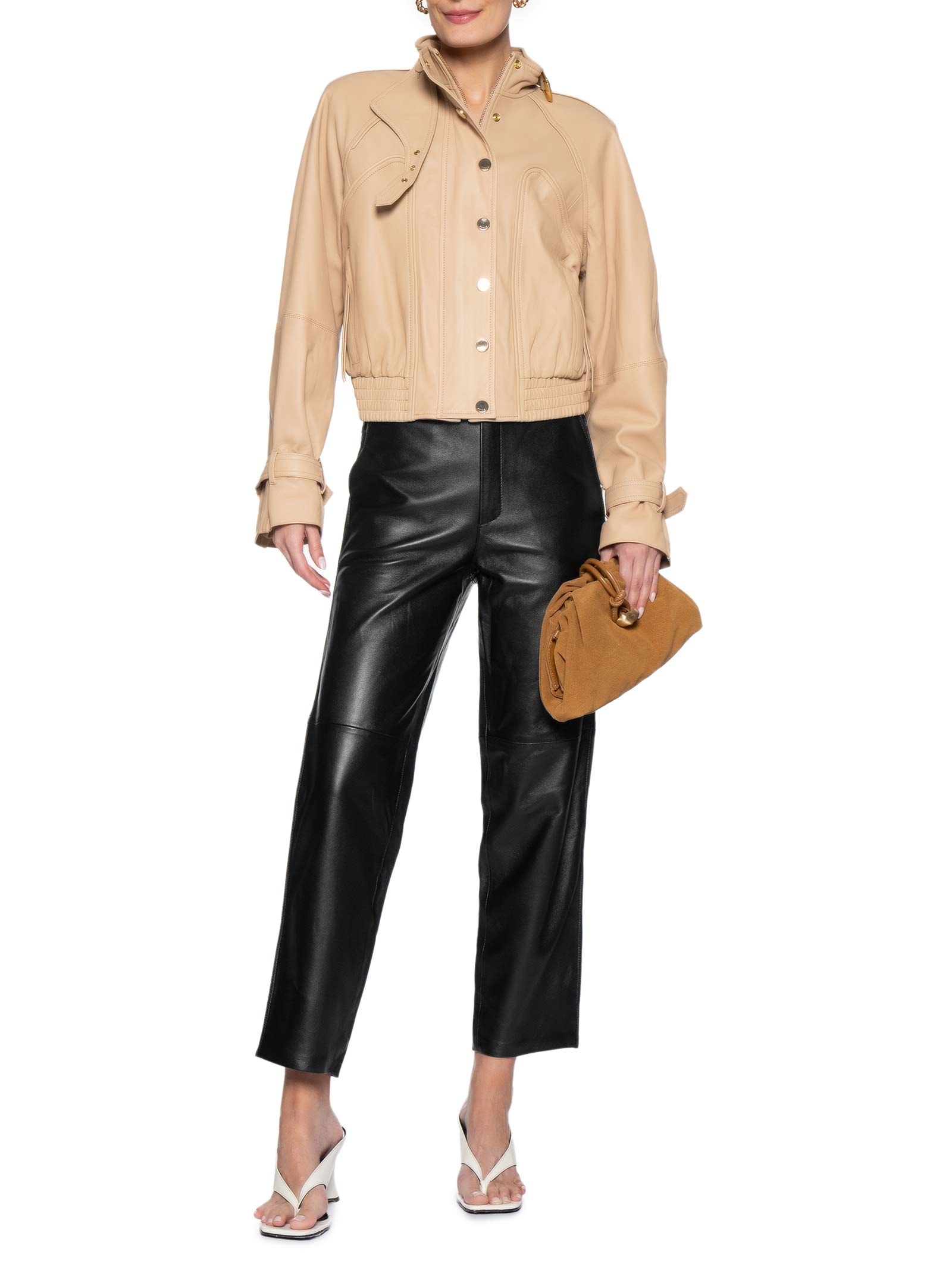 Calça Feminina de Couro Clássica Básica – Preto Animale