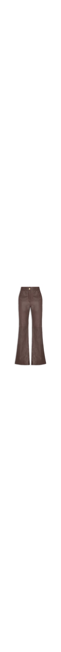 Calça Feminina De Couro Flare Nesgas - Marrom