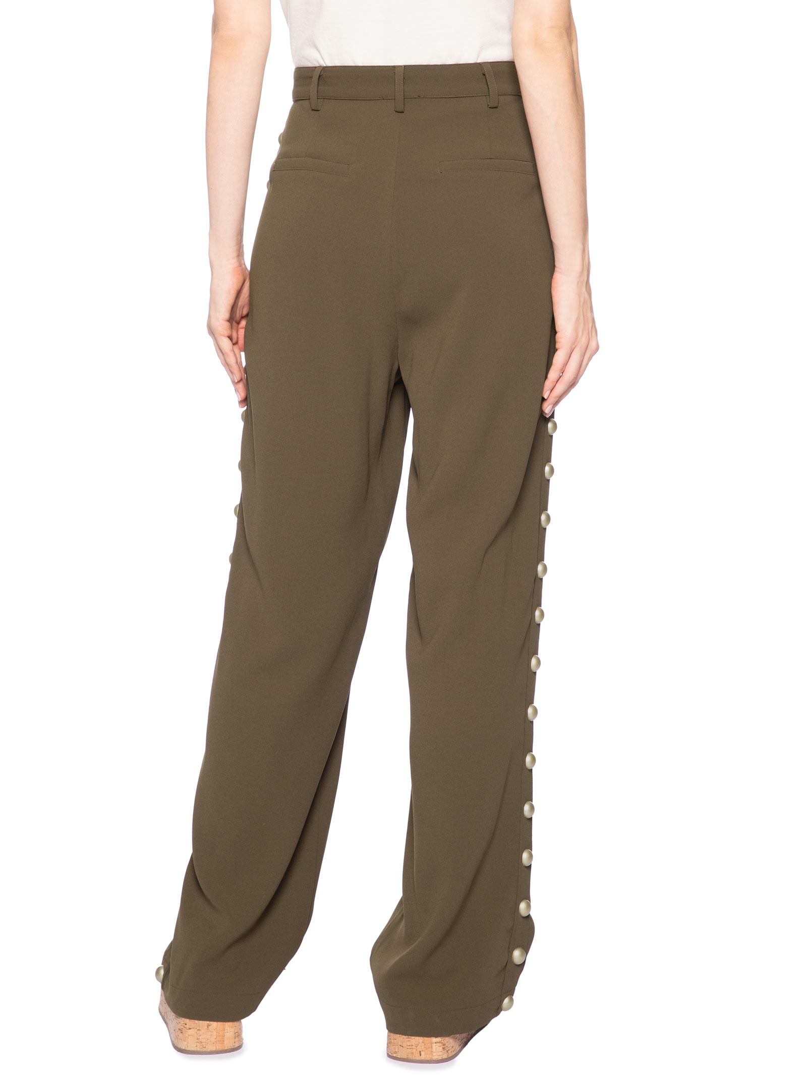 Calça Feminina de Crepe com Rebite Marrom Animale Jeans