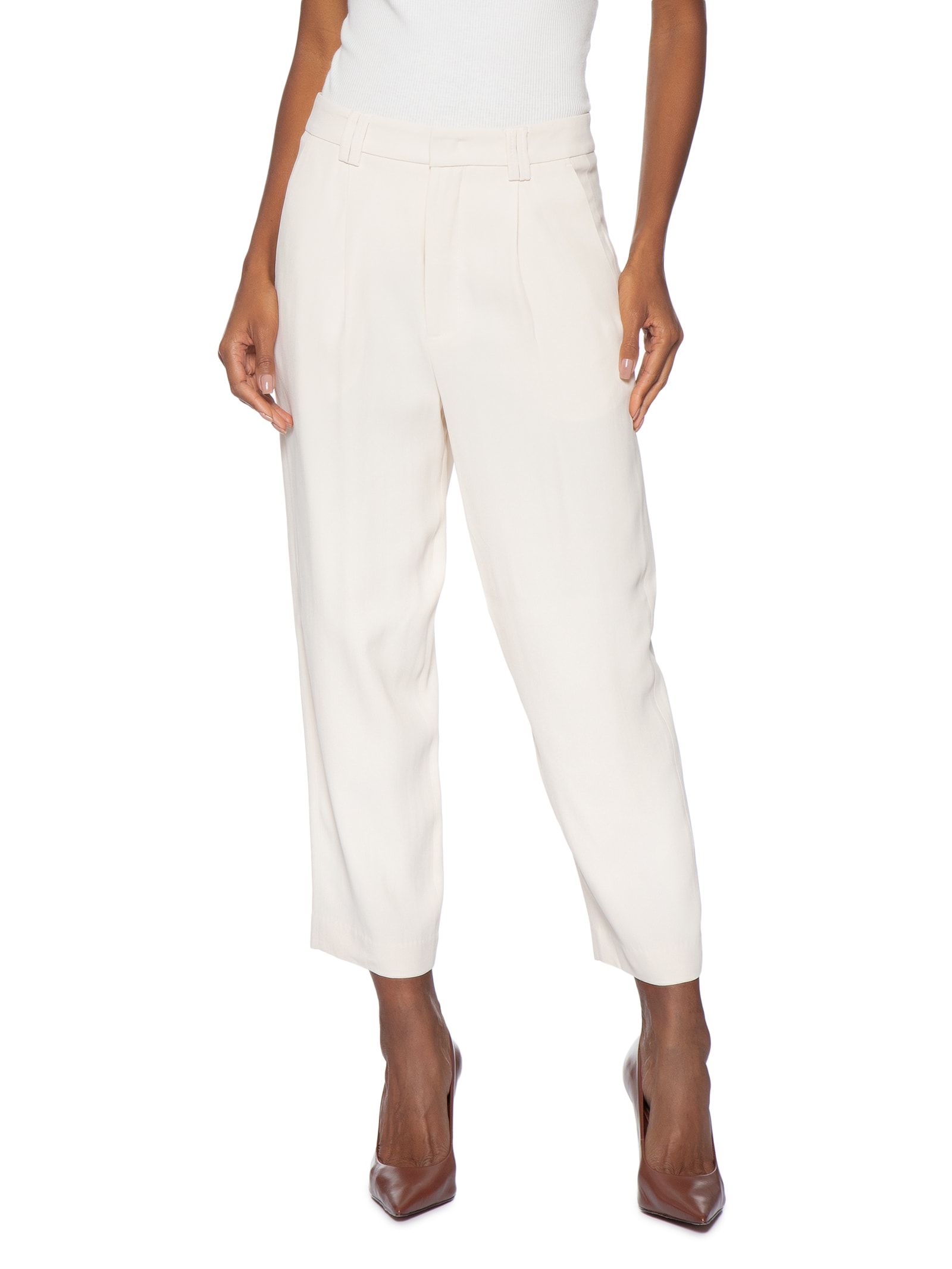Calça Feminina de Crepe Whitecap Off White Animale
