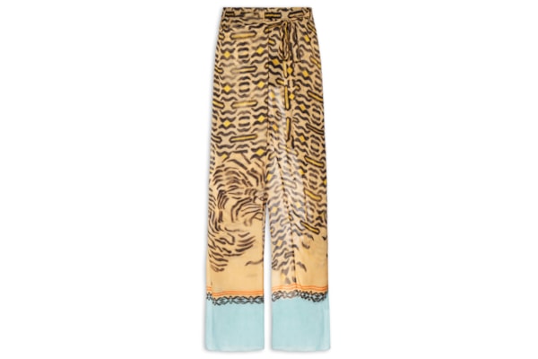 Calça Feminina De Georgette Estampada Transpassada - Animal Print
