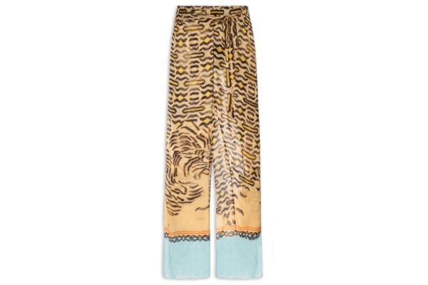 Calça Feminina De Georgette Estampada Transpassada - Animal Print