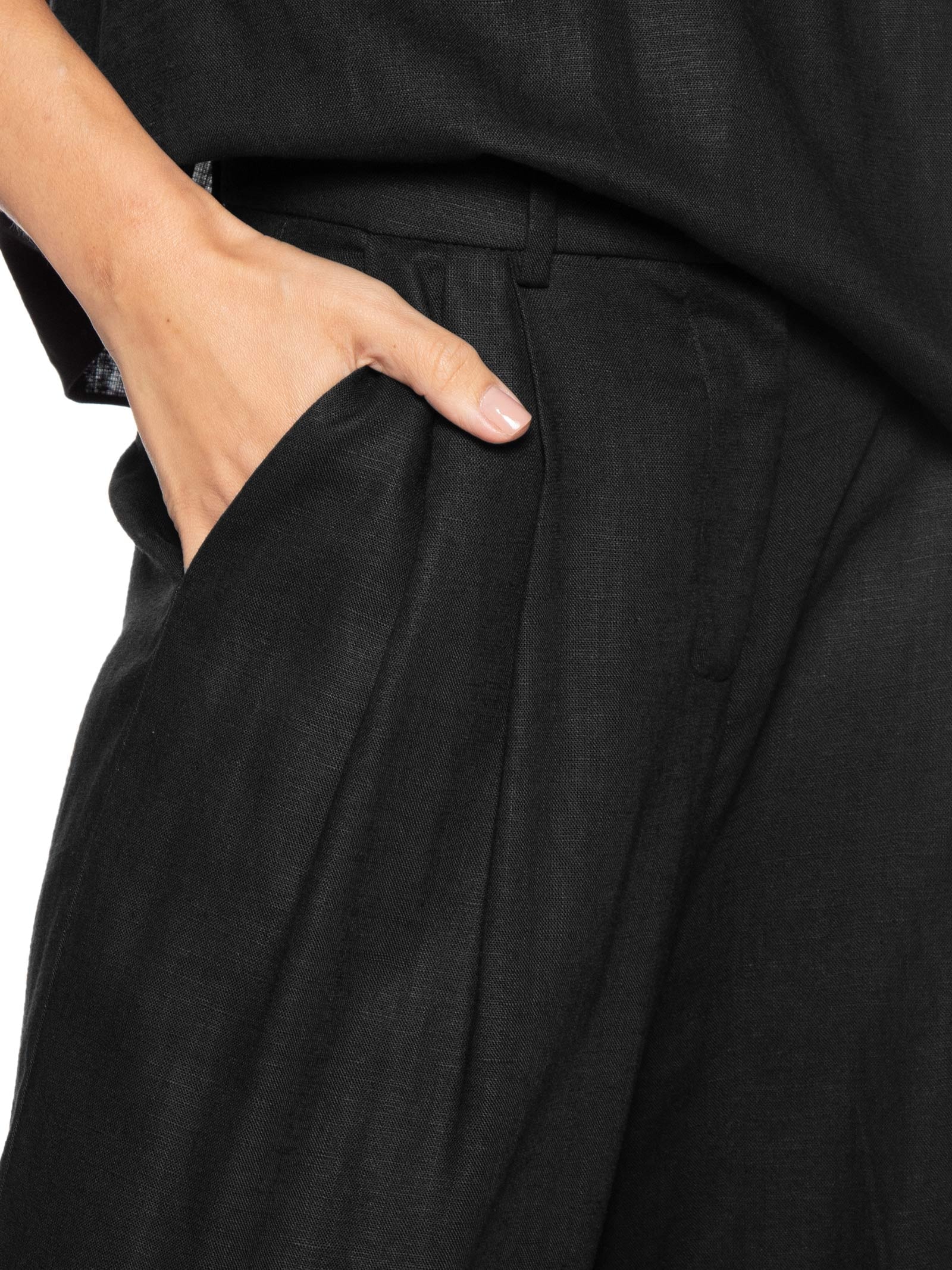 Calça Feminina de Linho Millie Preto Animale Jeans