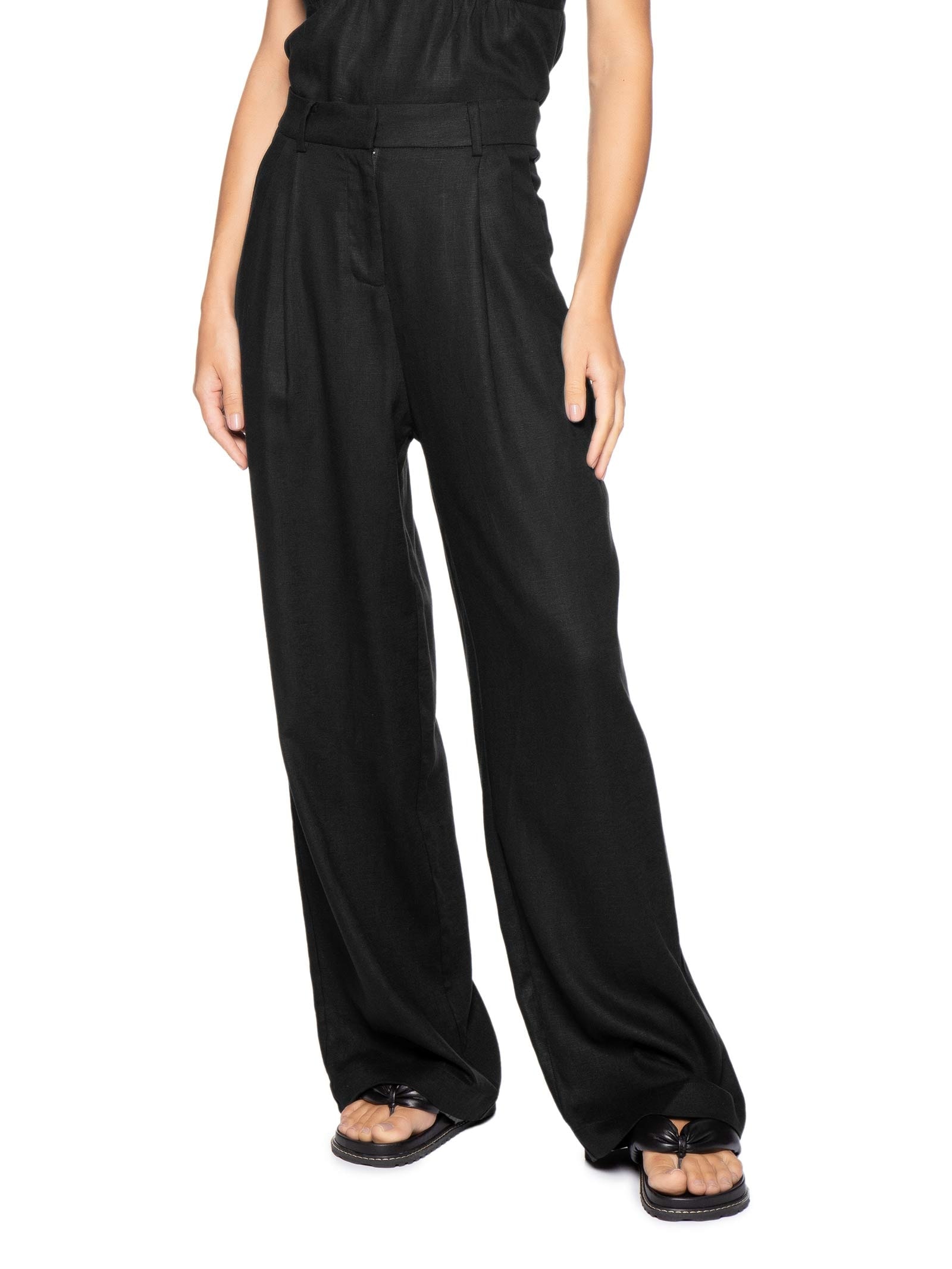 Calça Feminina de Linho Millie Preto Animale Jeans