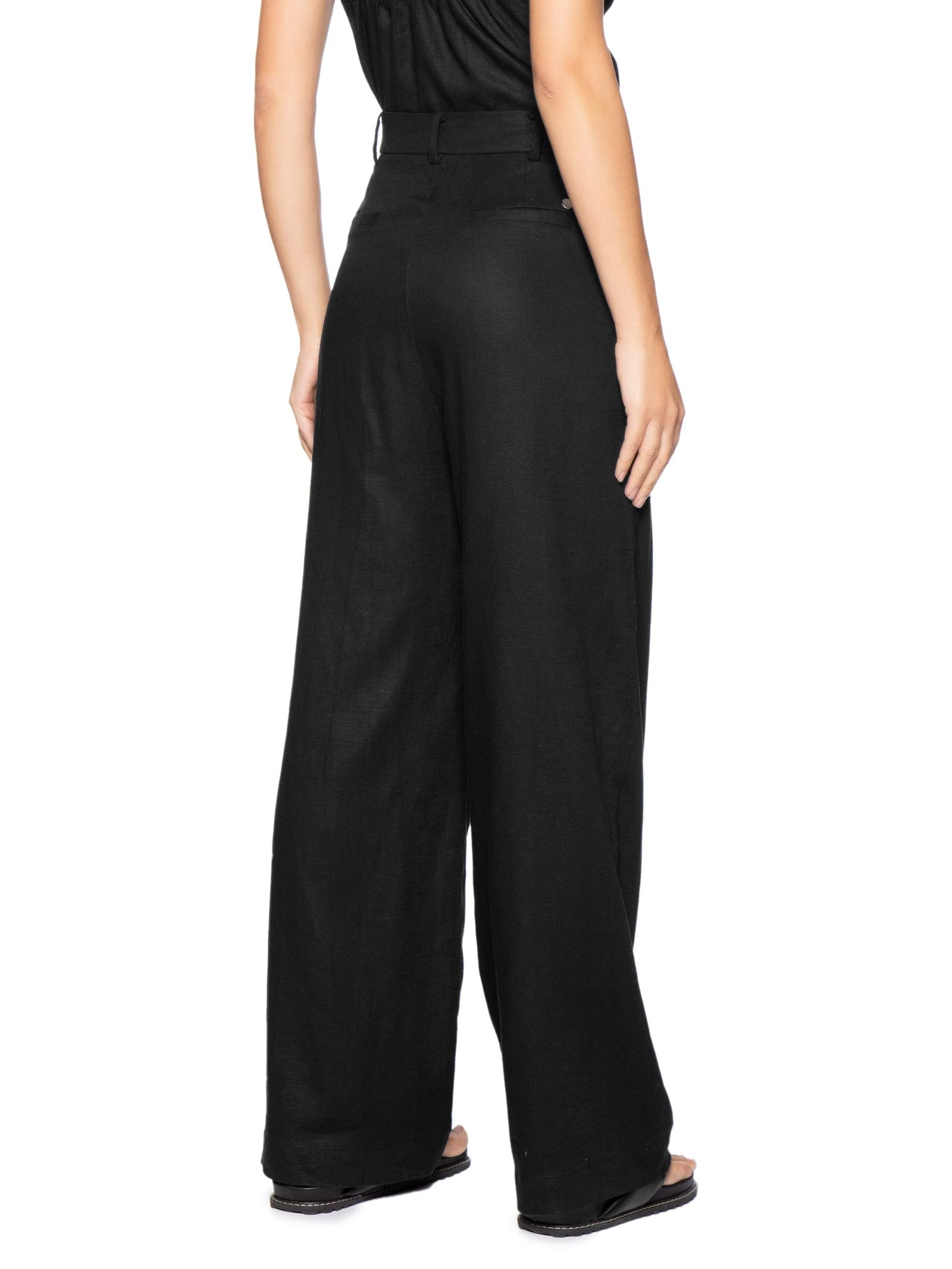 Calça Feminina de Linho Millie Preto Animale Jeans