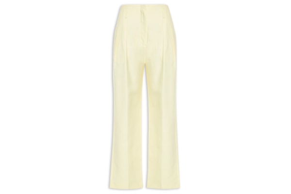 Calça Feminina De Linho Sem Cós Bege Manha - Amarelo