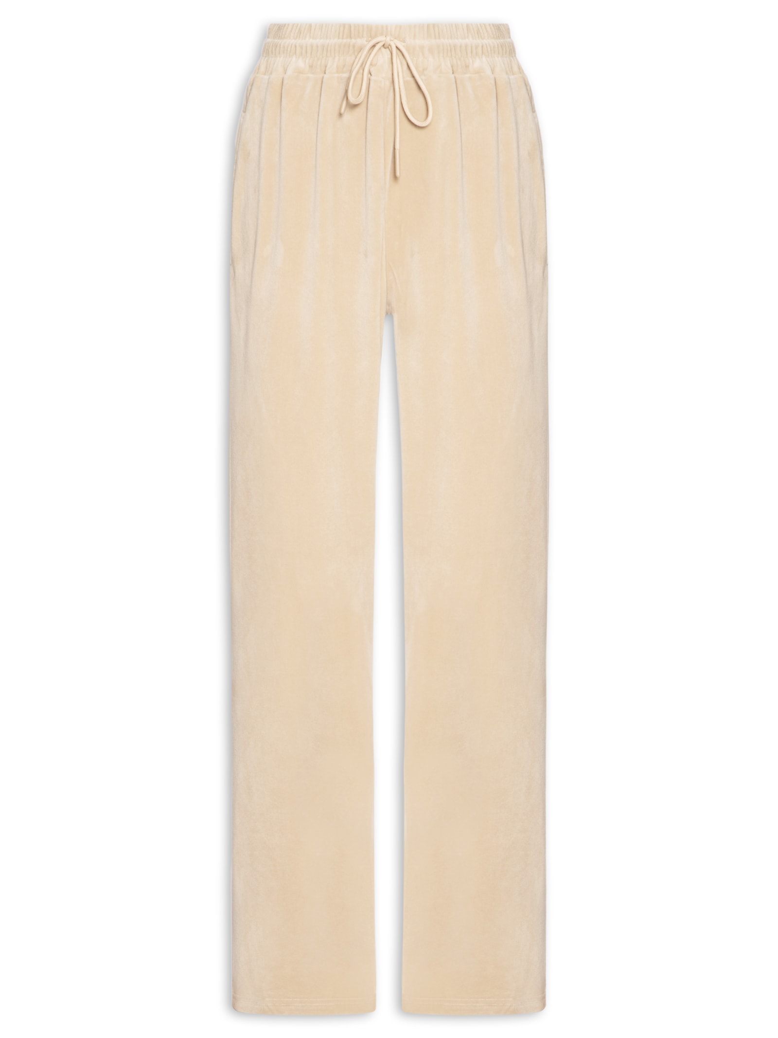 Calça Feminina De Moletom Plush Bege Basiq