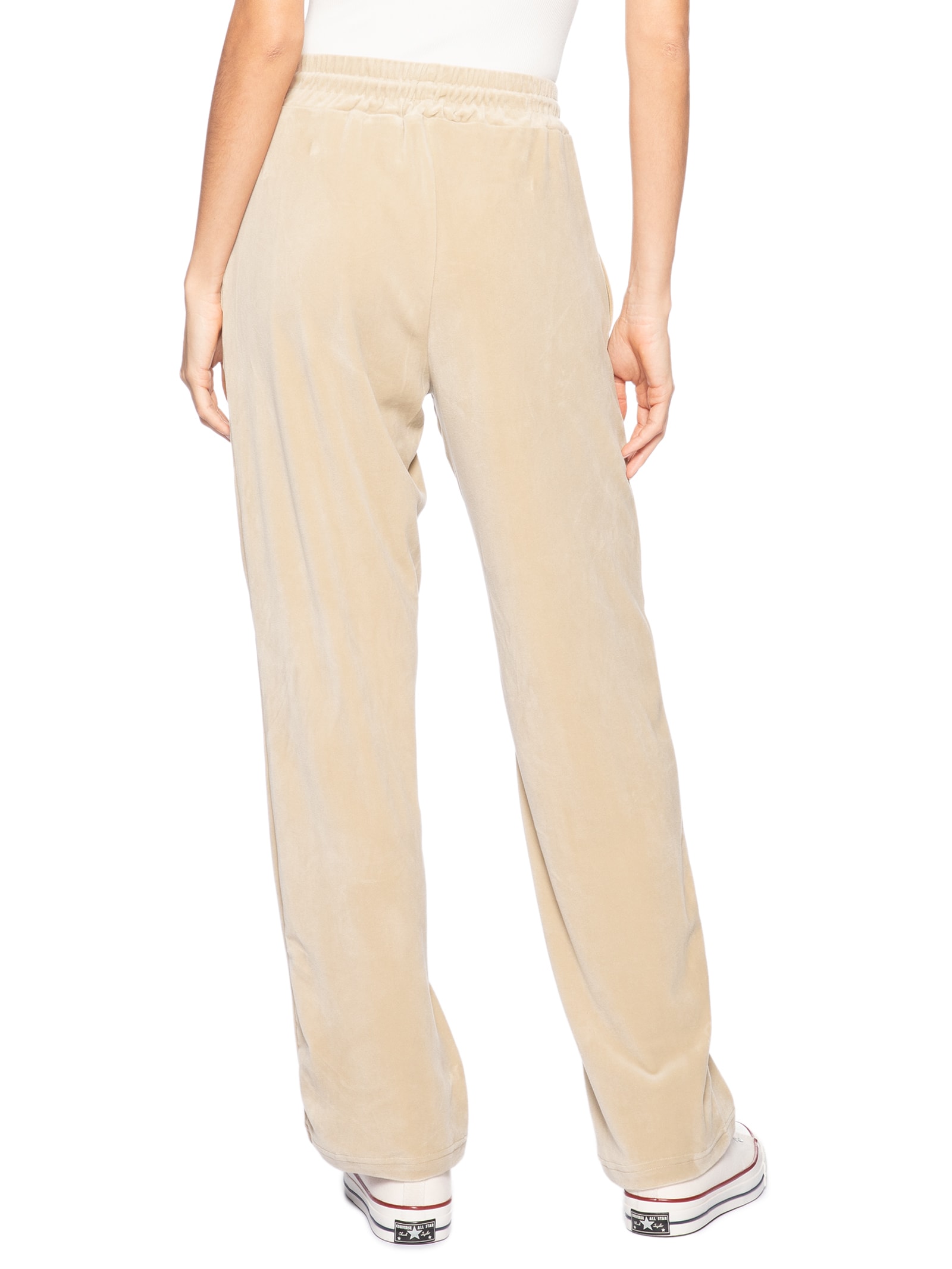 Calça Feminina De Moletom Plush Bege Basiq