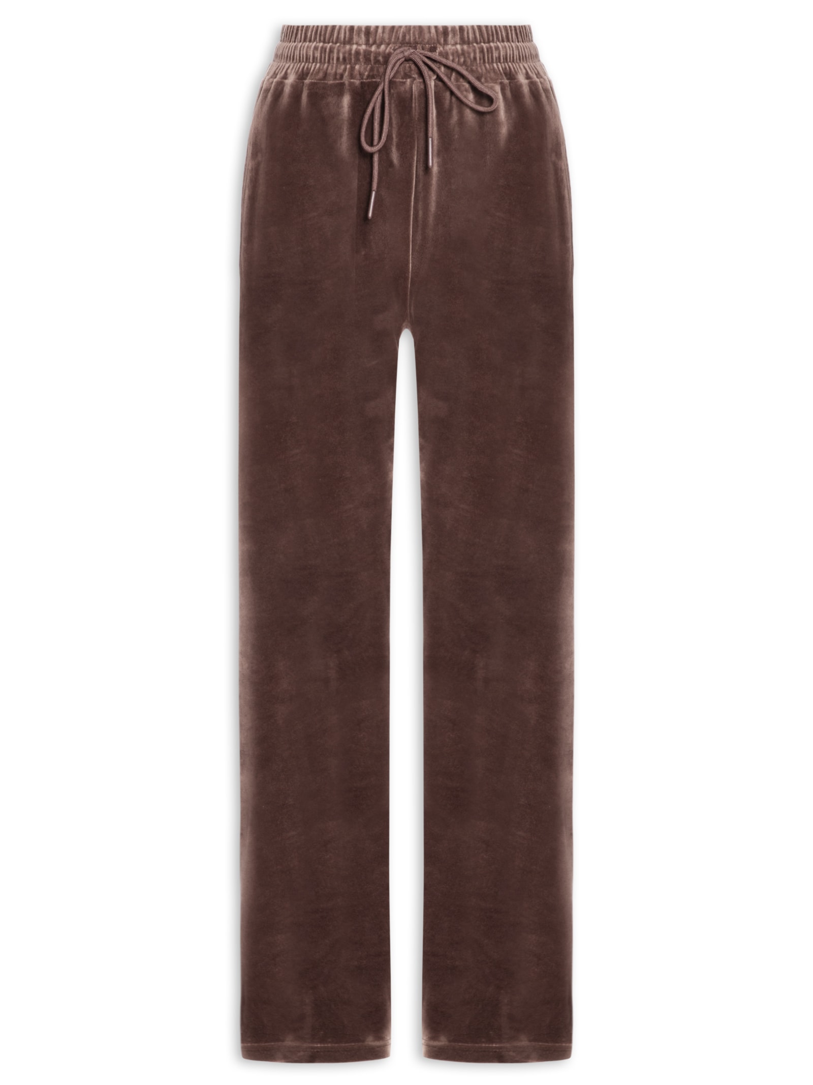 Calça Feminina De Moletom Plush Marrom Basiq