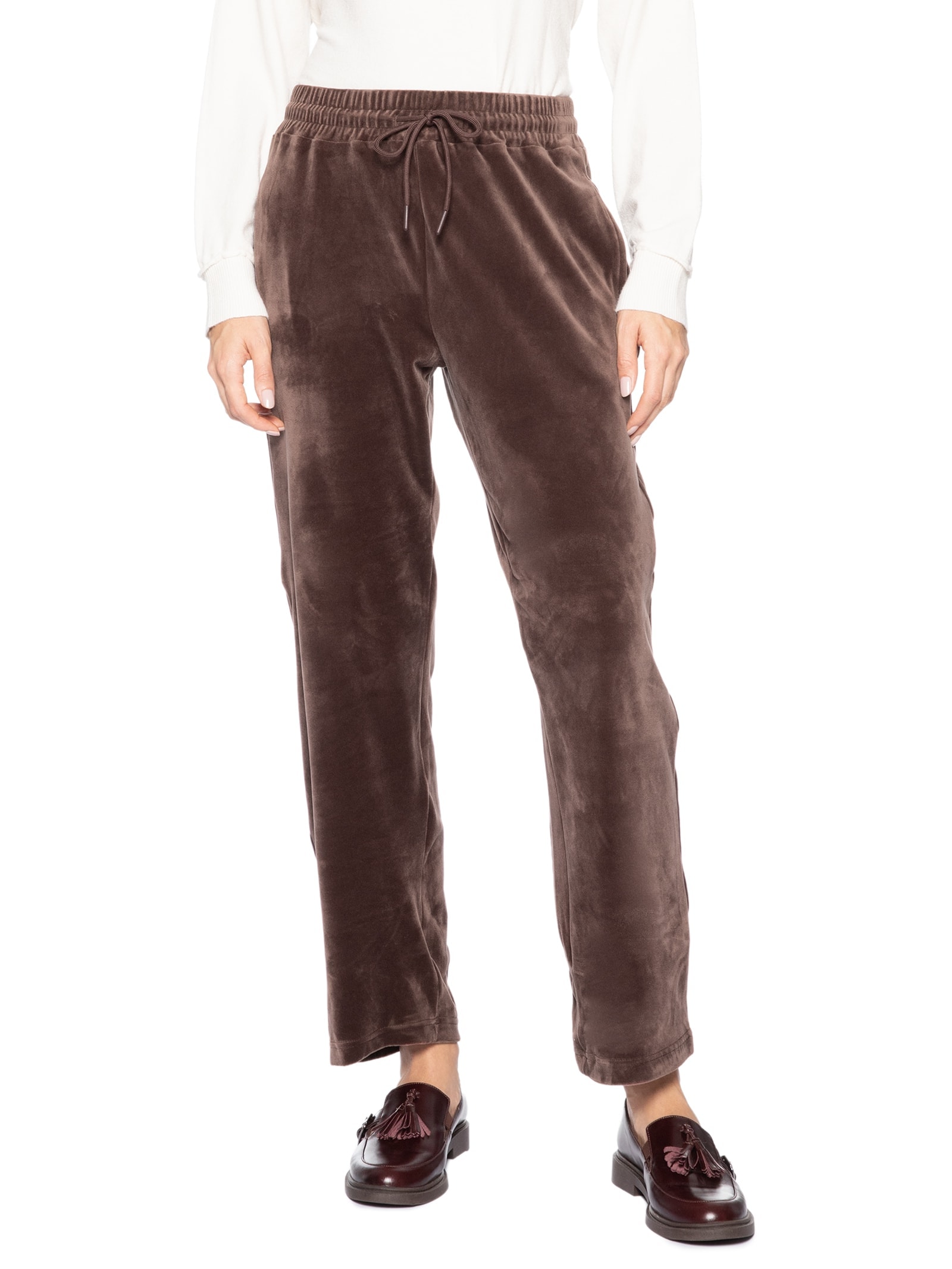 Calça Feminina De Moletom Plush Marrom Basiq