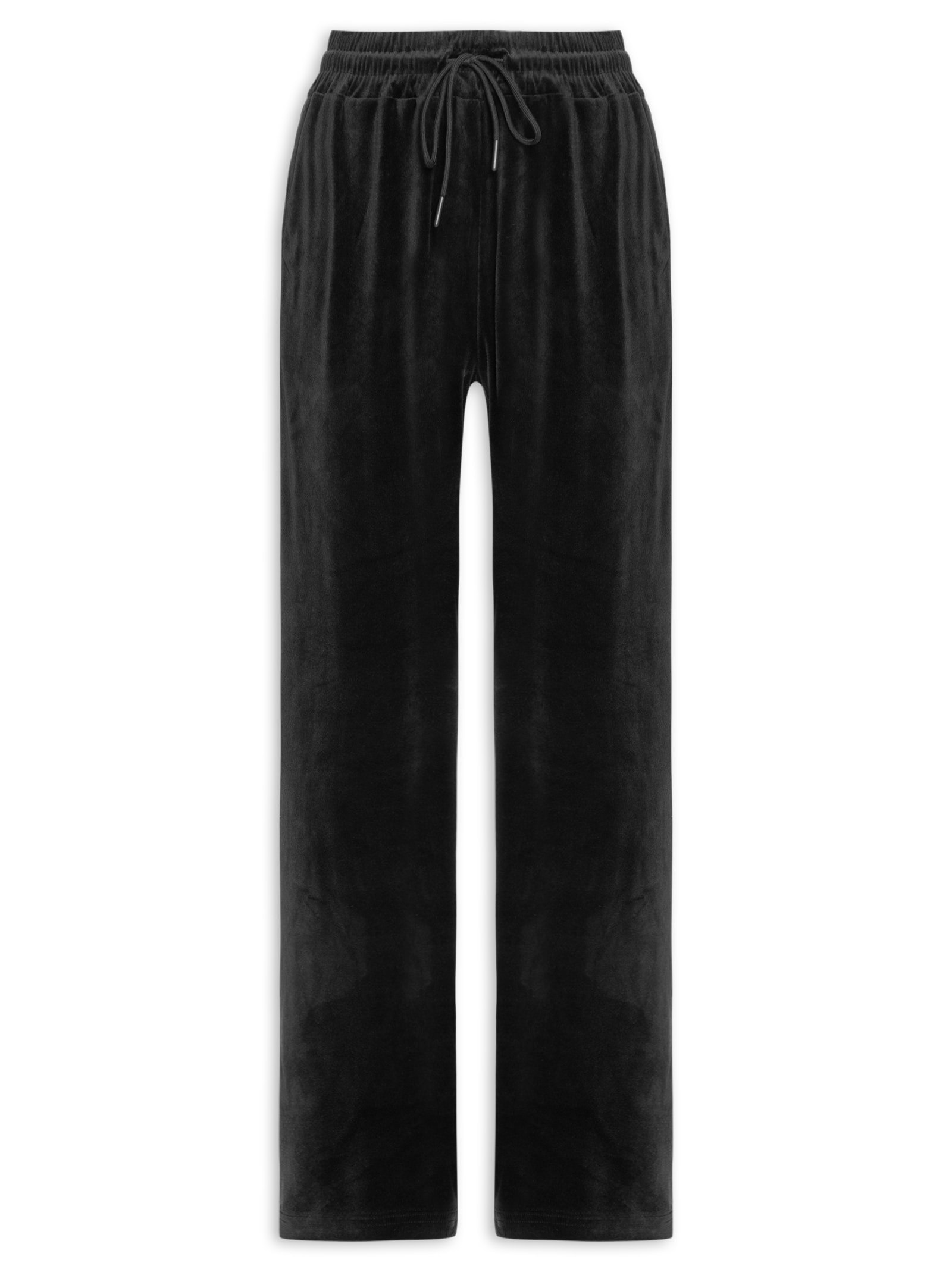 Calça Feminina De Moletom Plush Preto Basiq