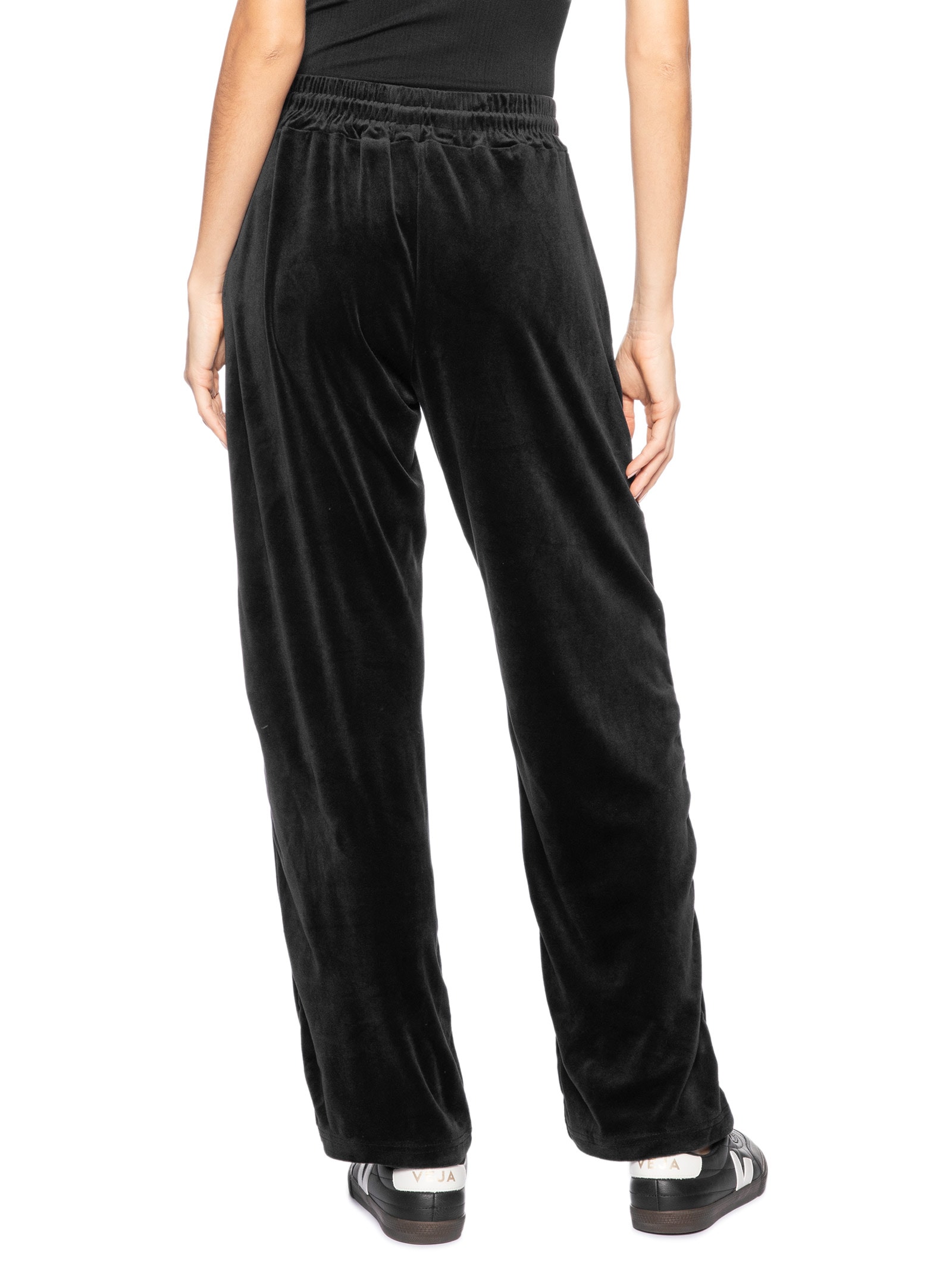 Calça Feminina De Moletom Plush Preto Basiq