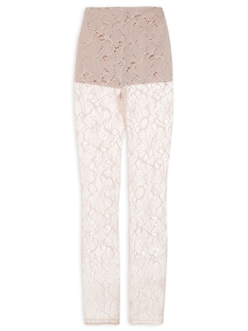 Calça Feminina De Renda Sem Cós - Bege