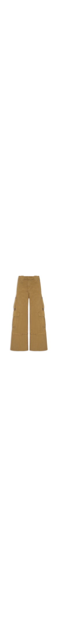 Calça Feminina De Sarja Ampla Bolso Lateral - Marrom