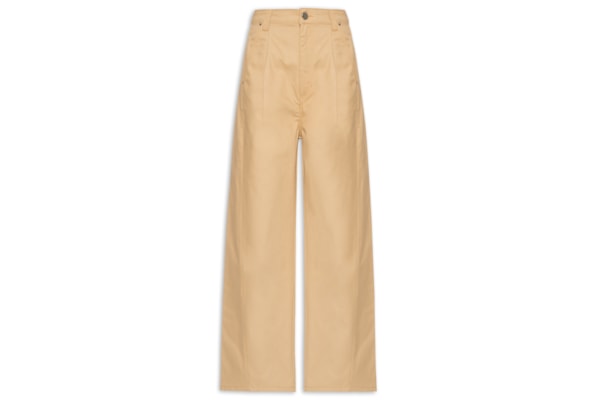 Calça Feminina De Sarja Bolso Faca Cintura Baixa - Bege