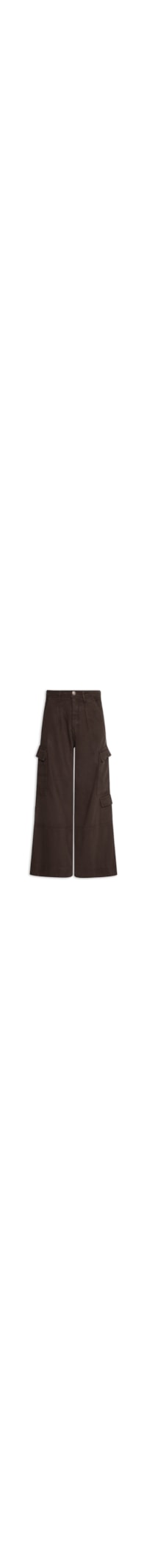 Calça Feminina De Sarja Cintura Baixa Prega - Marrom