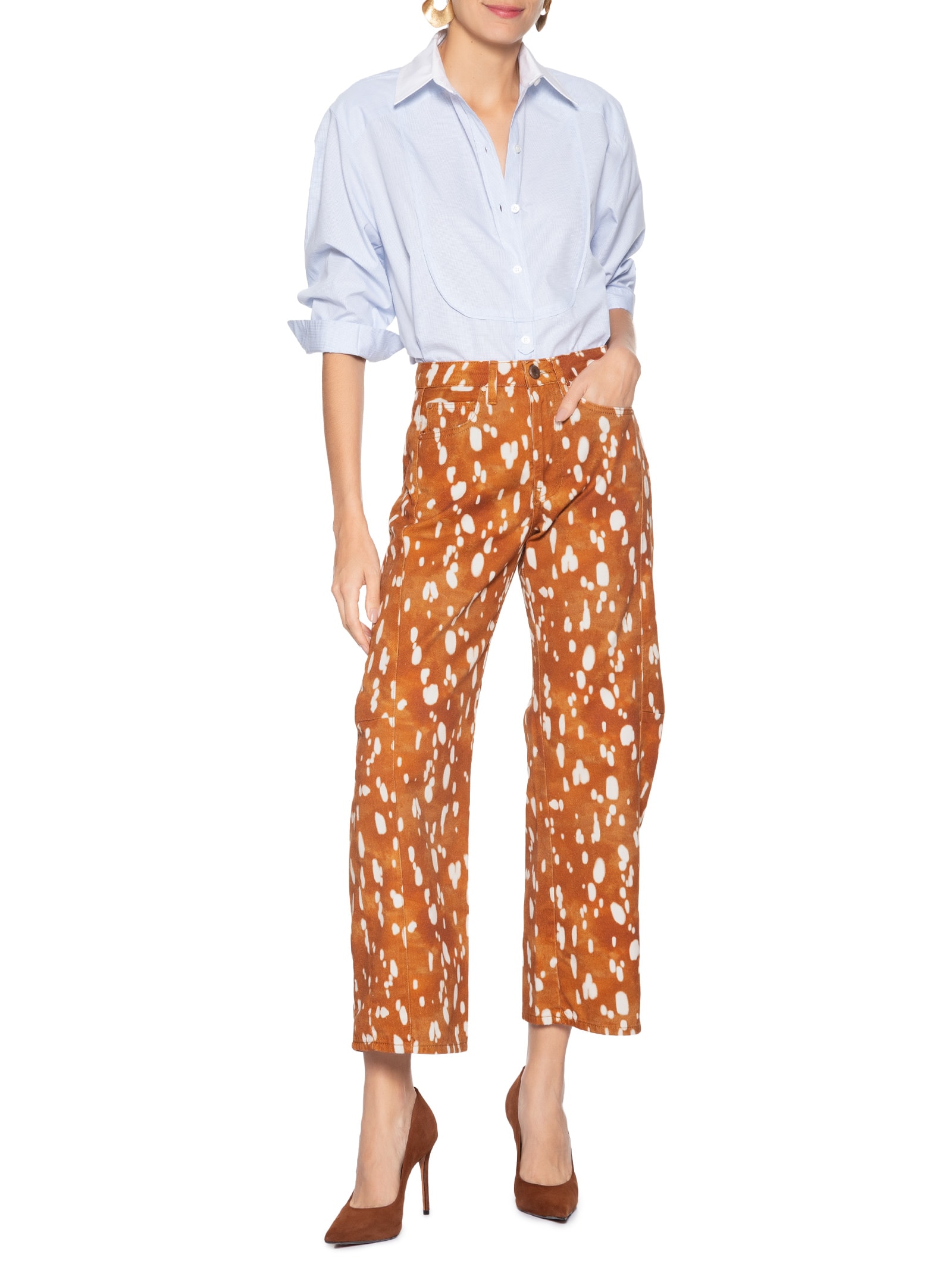 Calça Feminina De Sarja Fig Cervo Marrom Animale