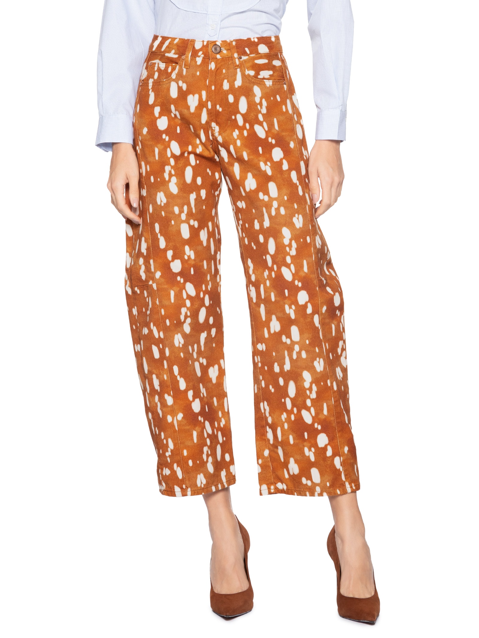 Calça Feminina De Sarja Fig Cervo Marrom Animale