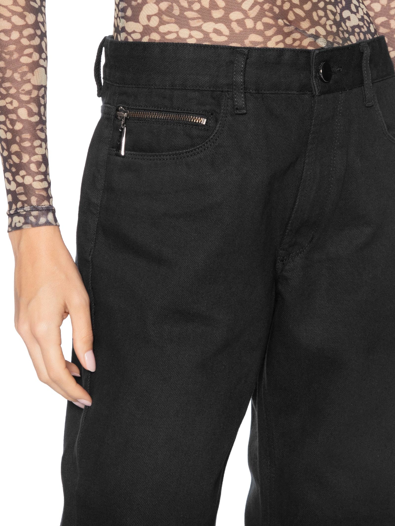 Calça Feminina de Sarja Zíper Bolsinho – Preto Animale