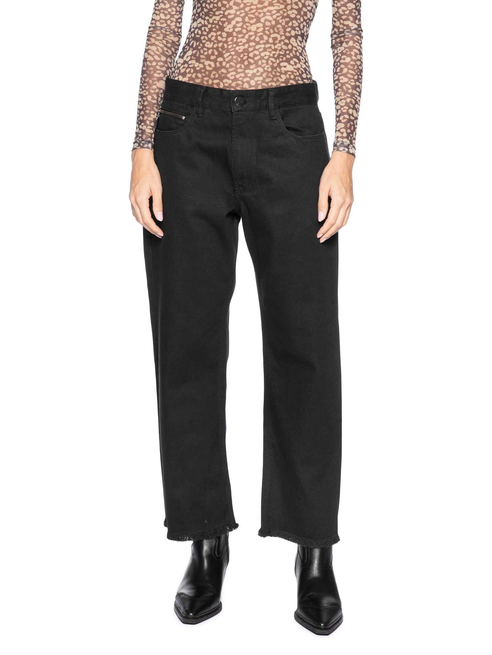 Calça Feminina de Sarja Zíper Bolsinho – Preto Animale