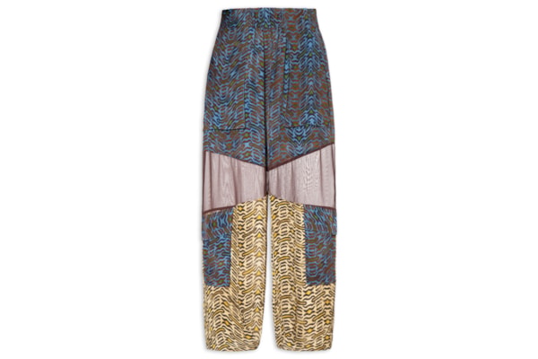 Calça Feminina De Seda e Georgette Estampada Cargo - Animal Print