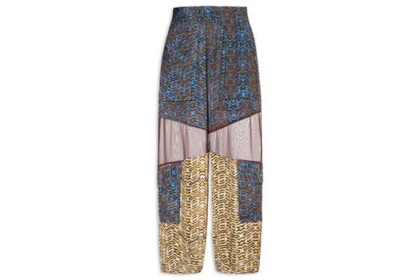 Calça Feminina De Seda e Georgette Estampada Cargo - Animal Print