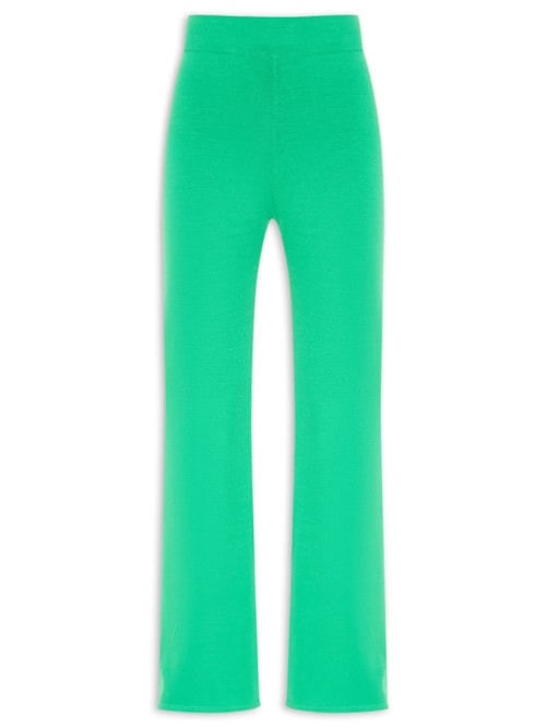 Calça Feminina De Tricot Cintura Alta – Verde