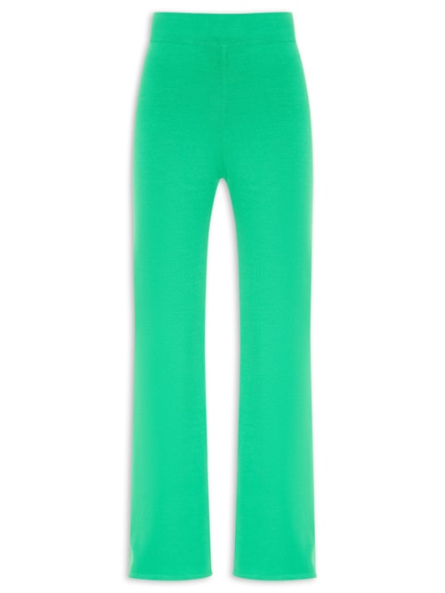 Calça Feminina De Tricot Cintura Alta - Verde