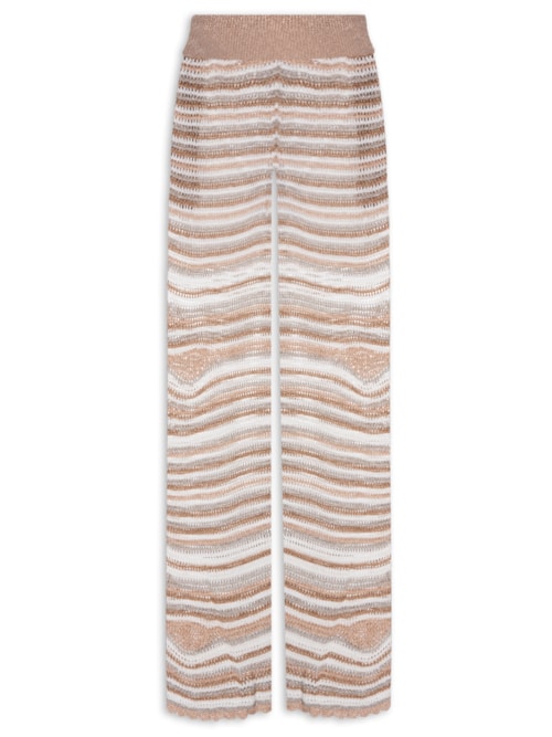 Calça Feminina De Tricot Ondas – Dourado