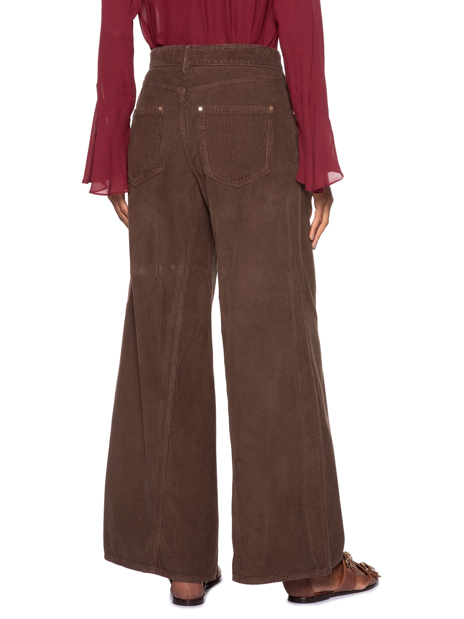 Calça Feminina De Veludo Dries Marrom Animale