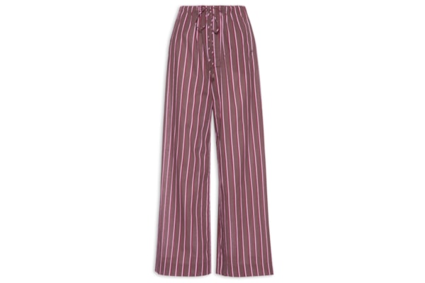 Calça Feminina de Voil Listrada Marrom Taupe – Marrom