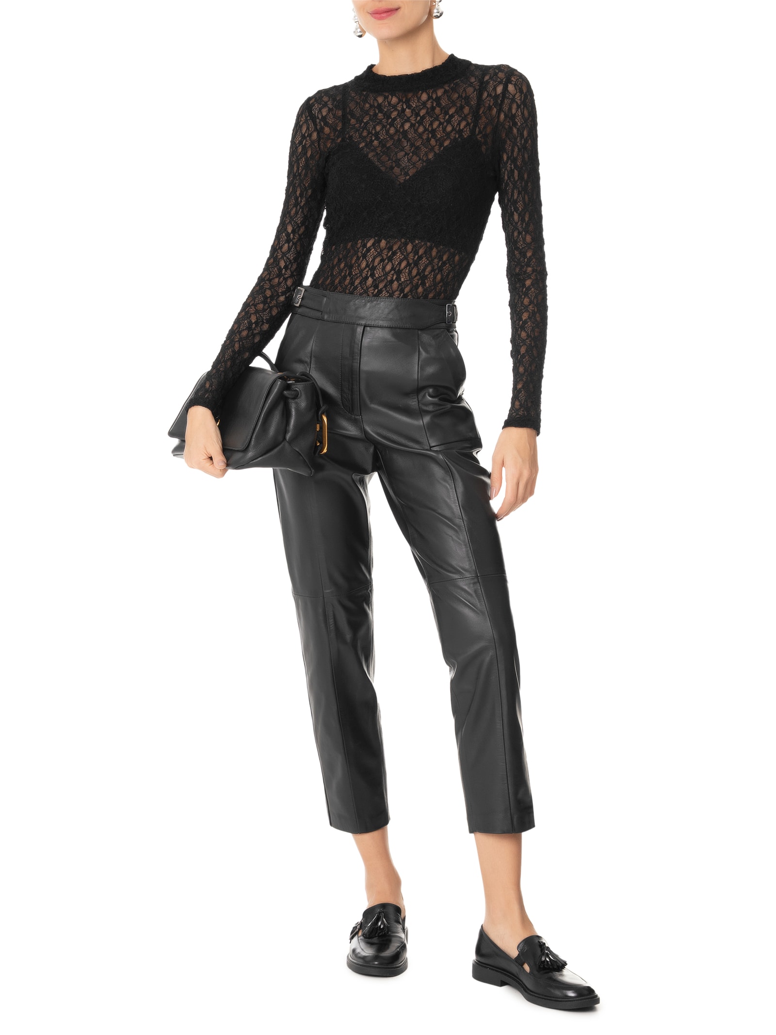 Calça Feminina Debora Couro Preto Le Lis