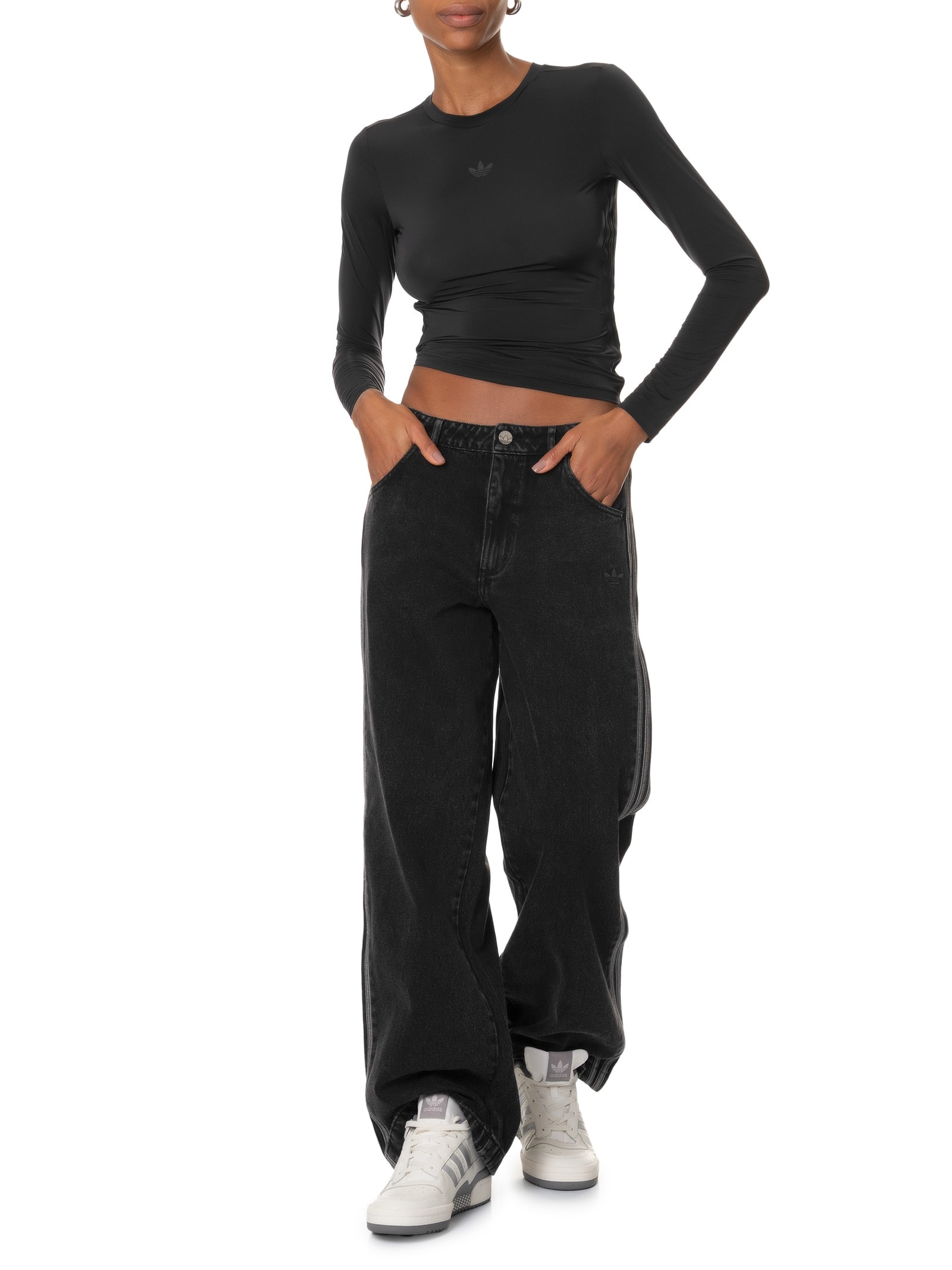 Adidas Originals - Calça Feminina Denim 3S - Preto