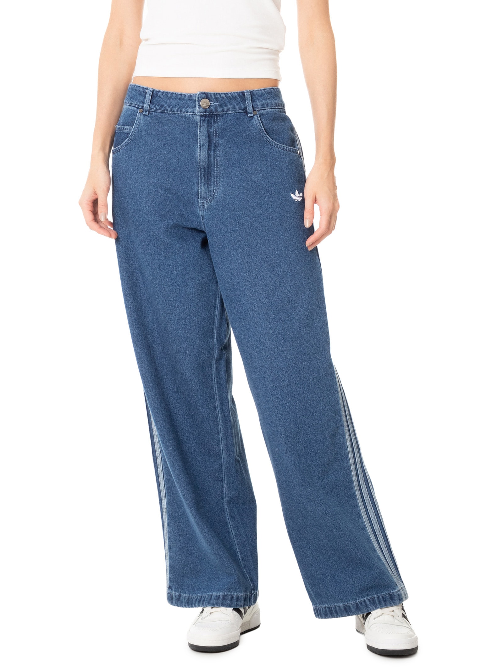 Adidas Originals - Calça Feminina Denim 3s Tp - Azul